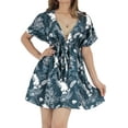 thumbnail image 1 of LA LEELA Women's Swimsuit Coverups Summer Cover ups for Swimwear Women Beach for Bathing Suit Bikini Dress Beachwear Dresses Cover up XL-XXL Navy, Floral, 1 of 5