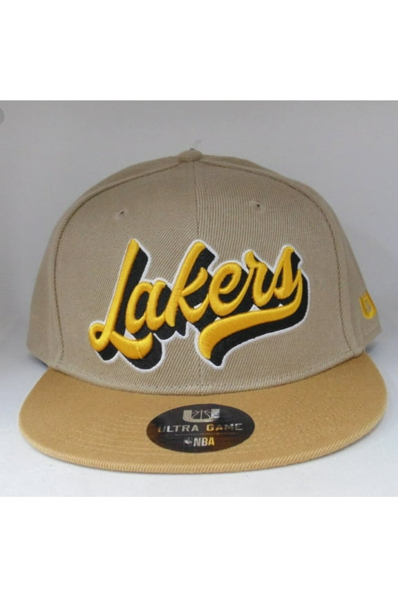 LA Lakers Hat Tan Brown Ultra Game Cyclone  Snapback Cap