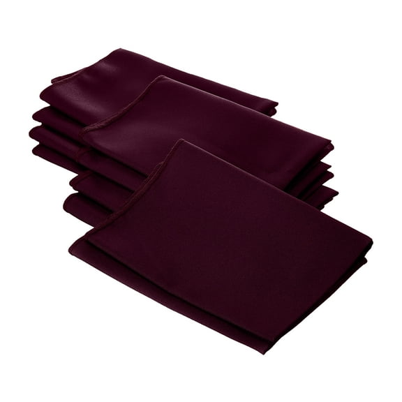 LA Linen 10-Pack Cloth Napkins, Washable Reusable Polyester Poplin Table Napkins, 18 by 18-Inch, Burgundy