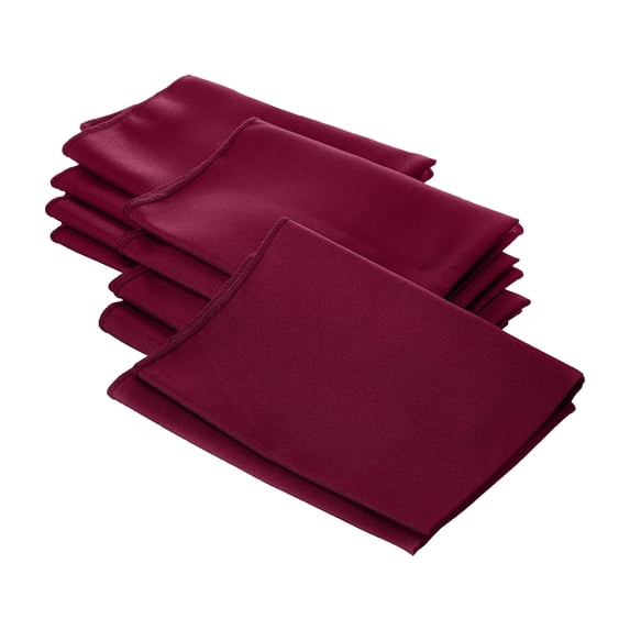 LA Linen 10-Pack Cloth Napkins, Washable Reusable Polyester Poplin Table Napkins, 18 by 18-Inch, Cranberry