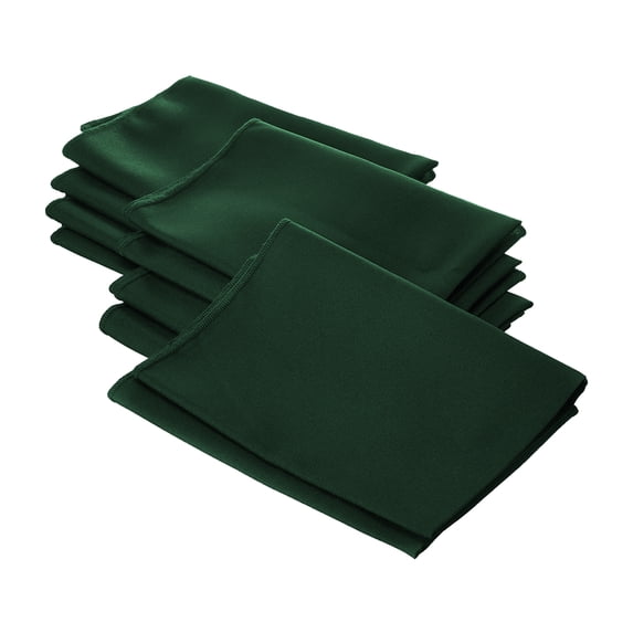 LA Linen 10-Pack Cloth Napkins, Washable Reusable Polyester Poplin Table Napkins, 18 by 18-Inch, Hunter Green