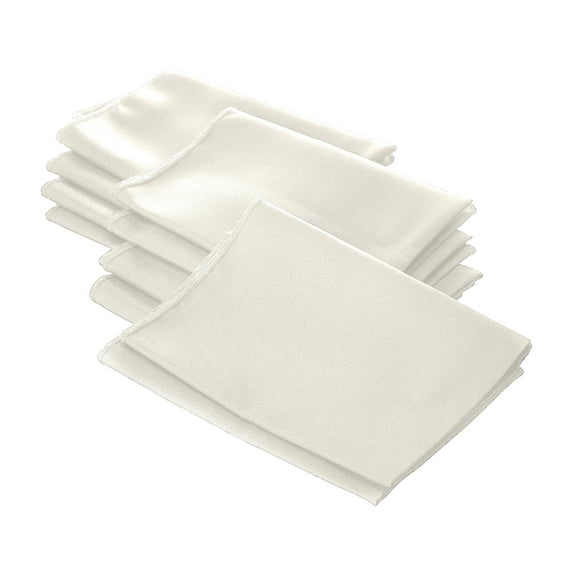 LA Linen 10-Pack Cloth Napkins, Washable Reusable Polyester Poplin Table Napkins, 18 by 18-Inch, Ivory