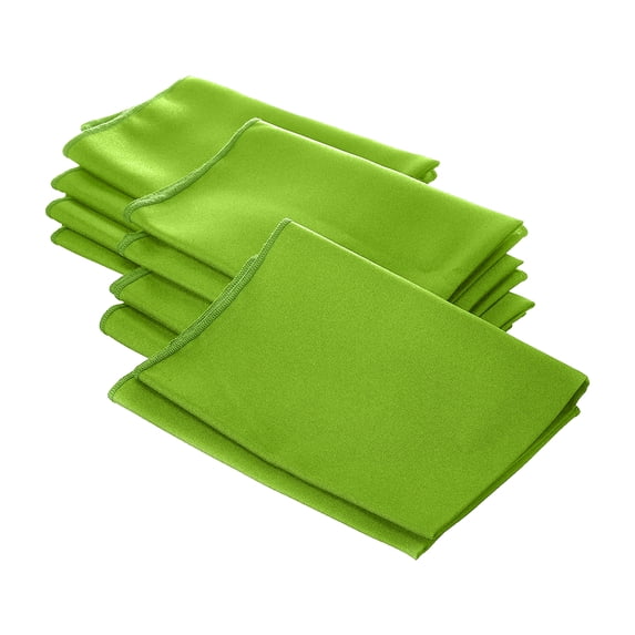 LA Linen 10-Pack Cloth Napkins, Washable Reusable Polyester Poplin Table Napkins, 18 by 18-Inch, Lime