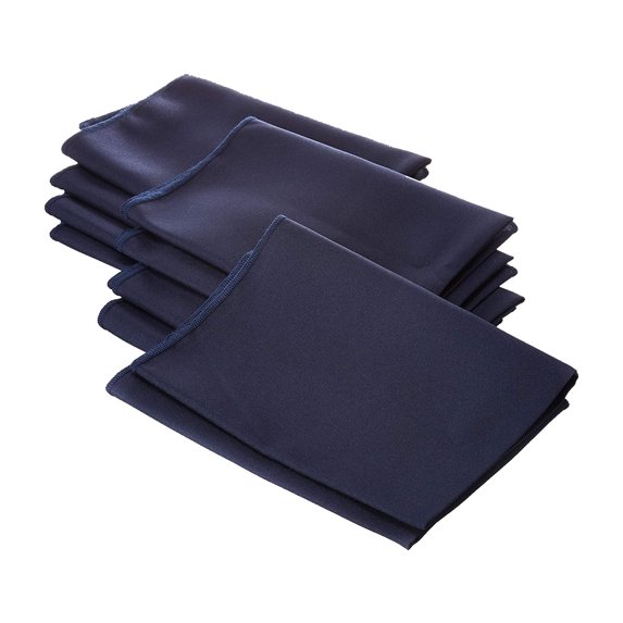 LA Linen 10-Pack Cloth Napkins, Washable Reusable Polyester Poplin Table Napkins, 18 by 18-Inch, Navy
