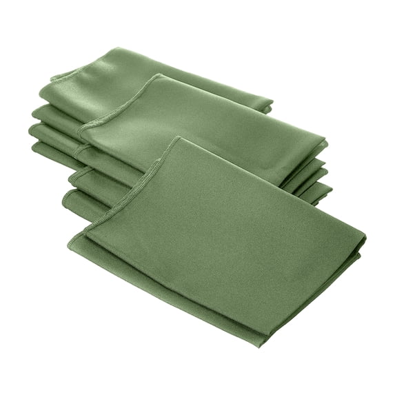 LA Linen 10-Pack Cloth Napkins, Washable Reusable Polyester Poplin Table Napkins, 18 by 18-Inch, Sage Dark