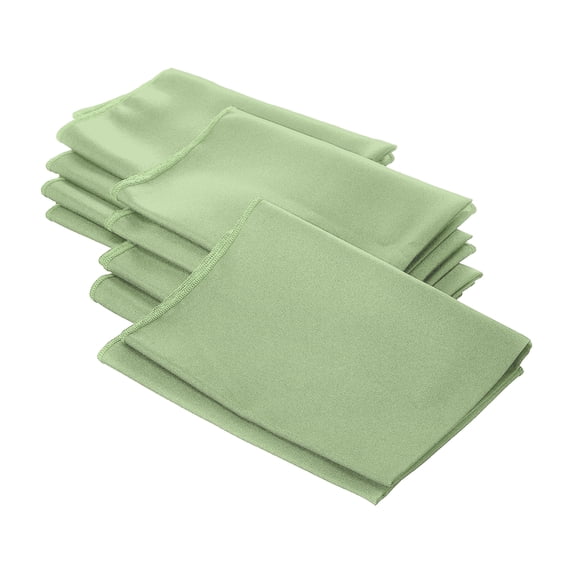LA Linen 10-Pack Cloth Napkins, Washable Reusable Polyester Poplin Table Napkins, 18 by 18-Inch, Sage
