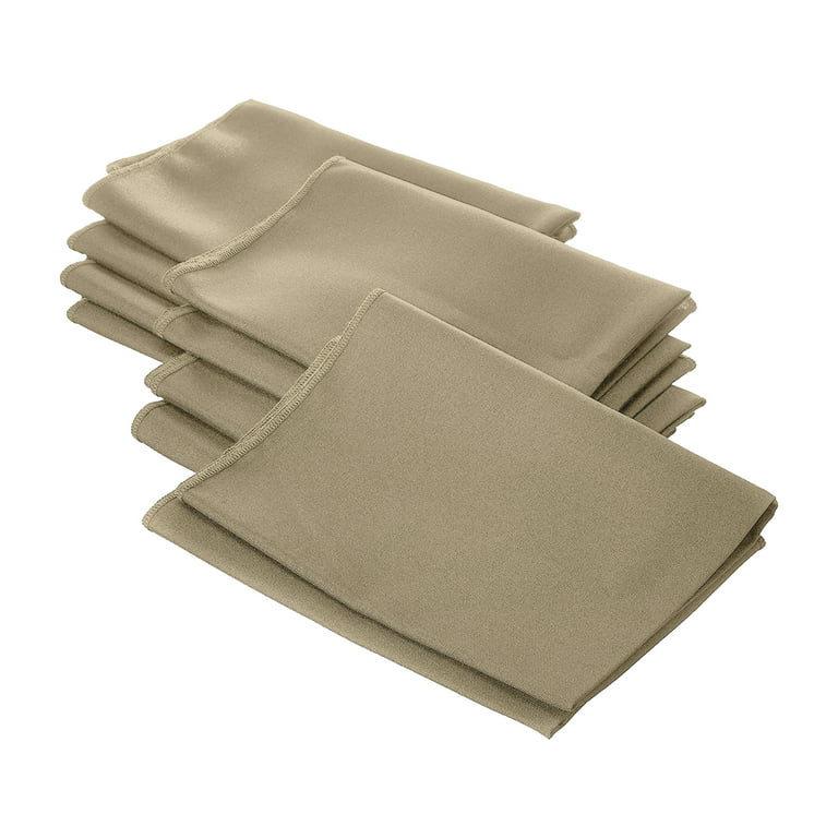 La Linen 10-Pack Polyester Poplin Napkin 18 by 18-Inch, Taupe