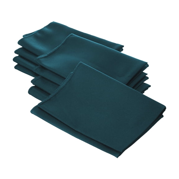 LA Linen 10-Pack Cloth Napkins, Washable Reusable Polyester Poplin Table Napkins, 18 by 18-Inch, Teal Dark