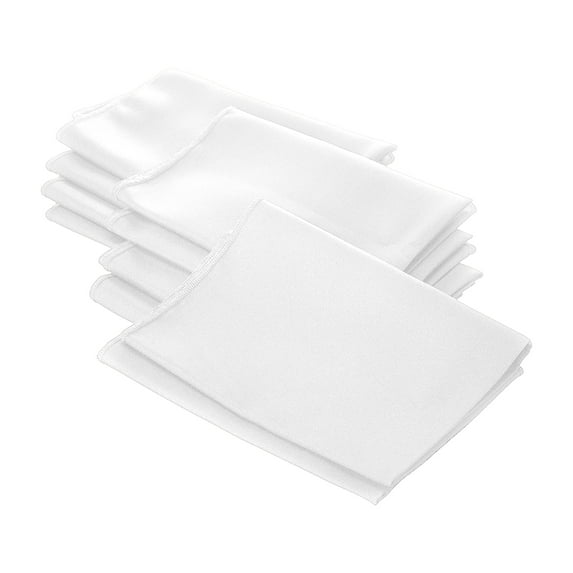 LA Linen 10-Pack Cloth Napkins, Washable Reusable Polyester Poplin Table Napkins, 18 by 18-Inch, White