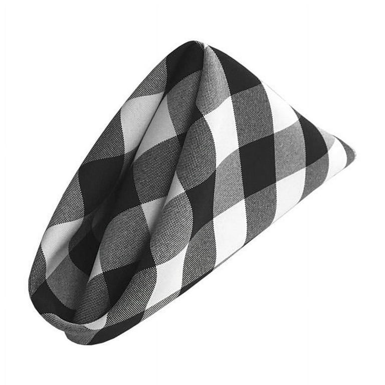 18 in. x 18 in. White and Black Gingham Checkered Napkins (Pack of 10) 18 in. x 18 in. White and Black Gingham Checkered Napkins (Pack of 10)