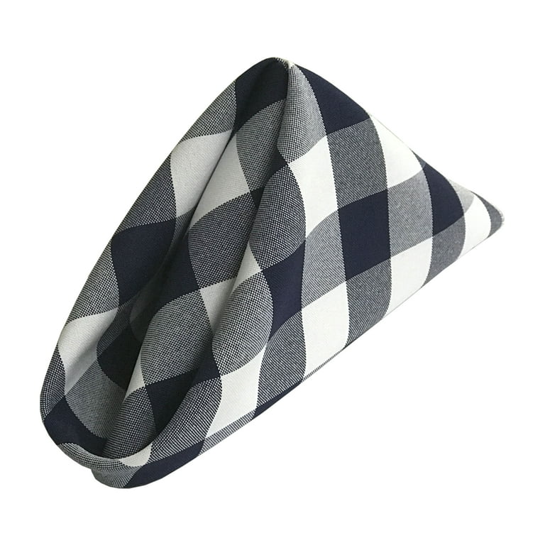 18 in. x 18 in. White and Black Gingham Checkered Napkins (Pack of 10) 18 in. x 18 in. White and Black Gingham Checkered Napkins (Pack of 10)