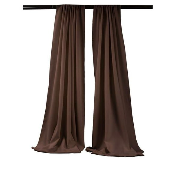 LA Linen BDpop96x58-Pk2-BrownP22 Polyester Poplin Backdrop Drape, Brown - 96 x 58 in. - Pack of 2