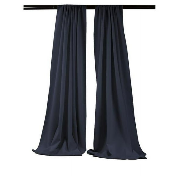 LA Linen BDpop96x58-Pk2-NavyP72 Polyester Poplin Backdrop Drape, Navy - 96 x 58 in. - Pack of 2