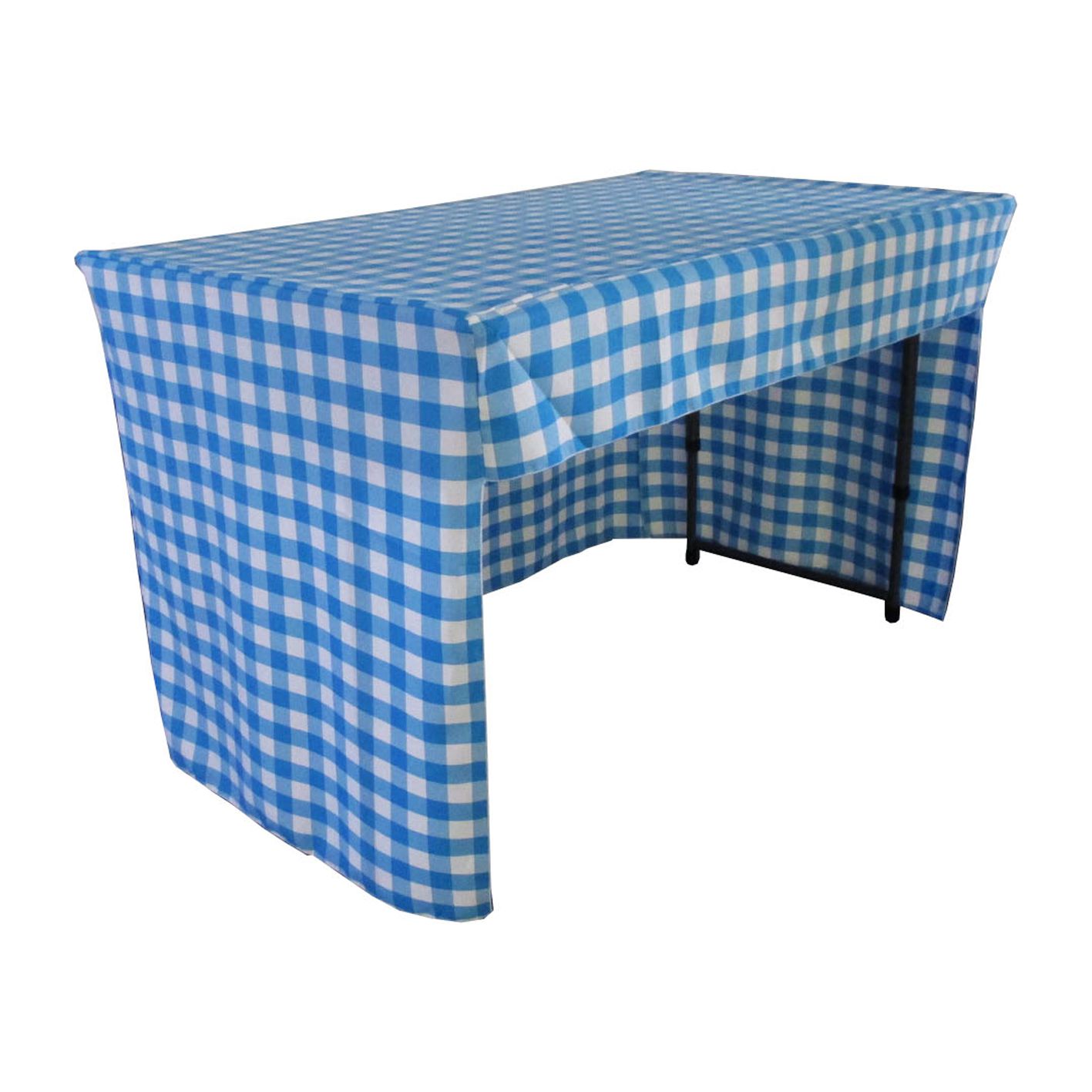 LA Linen Open Back Fitted Checkered Classroom Tablecloth 96 by 30 by 30