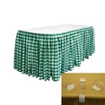 thumbnail image 1 of LA Linen Oversized Checkered Table Skirt 30-Foot by 29-Inch Long with 15 L-Clips, Hunter Green, 1 of 1