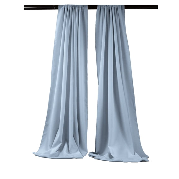 LA Linen Pack-2 Polyester Poplin Backdrop Drape 96-Inch Wide by 58-Inch High, Light Blue