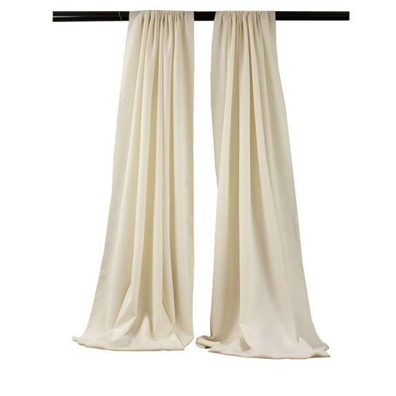 LA Linen BDpop96x58-Pk2-IvoryP25 Polyester Poplin Backdrop Drape, Ivory - 96 x 58 in. - Pack of 2