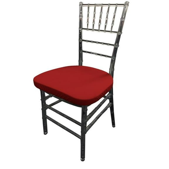 LA Linen Pack-4 Spandex Chiavari Chair Cushion Cover,Red