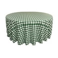 thumbnail image 1 of LA Linen Polyester Gingham Checkered 132-Inch Round Tablecloth, Hunter Green and White, 1 of 7
