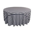 thumbnail image 1 of LA Linen Polyester Gingham Checkered 132-Inch Round Tablecloth, Navy and White, 1 of 7