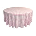 thumbnail image 1 of LA Linen Polyester Gingham Checkered 132-Inch Round Tablecloth, Pink and White, 1 of 7