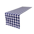 LA Linen Polyester Gingham Checkered 14 by 108-Inch Table Runner, Royal ...