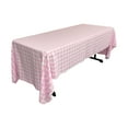 thumbnail image 1 of LA Linen Polyester Gingham Checkered 60 by 144-Inch Rectangular Tablecloth, Pink and White, 1 of 7