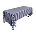 thumbnail image 1 of LA Linen Polyester Gingham Checkered 60 by 144-Inch Rectangular Tablecloth, Royal Blue and White, 1 of 1