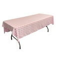 thumbnail image 1 of LA Linen Polyester Gingham Checkered 60 by 90-Inch Rectangular Tablecloth, Pink and White, 1 of 7