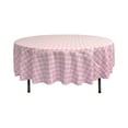 thumbnail image 1 of LA Linen Polyester Gingham Checkered 72-Inch Round Tablecloth, Pink and White, 1 of 7