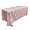 thumbnail image 1 of LA Linen Polyester Gingham Checkered 90 by 156-Inch Rectangular Tablecloth, Pink and White, 1 of 7