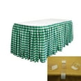 thumbnail image 1 of LA Linen Polyester Gingham Checkered Table Skirt 14-Foot by 29-Inch Long with 10 L-Clips, White and Hunter Green, 1 of 1