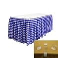 thumbnail image 1 of LA Linen SKTcheck14x29-10Lclips-RoyalK50 Polyester Gingham Checkered Table Skirt with 10 L-Clips, White & Royal Blue - 14 ft. x 29 in., 1 of 1