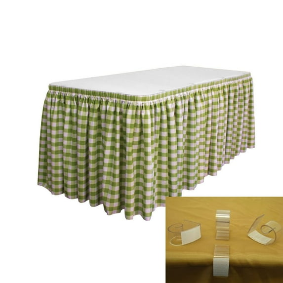 LA Linen Polyester Gingham Checkered Table Skirt 1