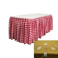 thumbnail image 1 of LA Linen SKTcheck21x29-15Lclips-RedK98 Polyester Gingham Checkered Table Skirt with 15 L-Clips, White & Red - 21 ft. x 29 in., 1 of 1