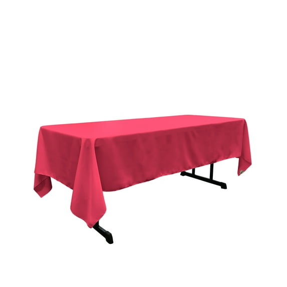 LA Linen Polyester Poplin 60 by 108-Inch Rectangular Tablecloth, Fuchsia