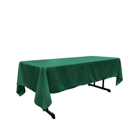 LA Linen Polyester Poplin 60 by 108-Inch Rectangular Tablecloth, Teal
