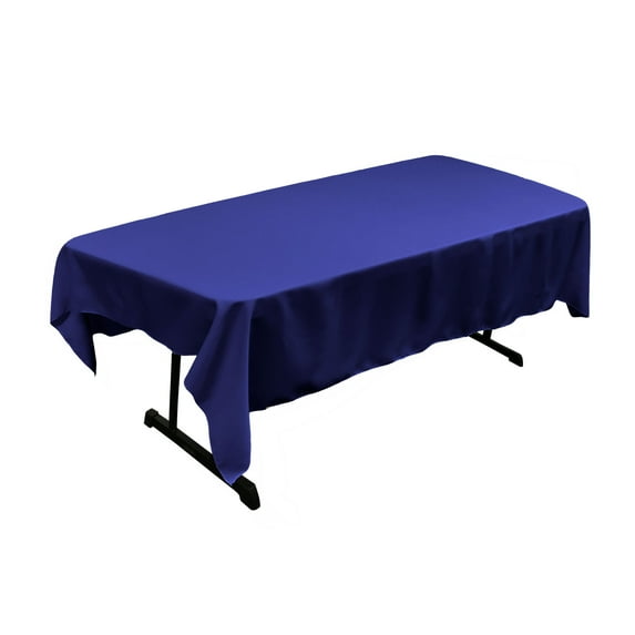 LA Linen Polyester Poplin 60 by 84-Inch Rectangular Tablecloth, Royal Blue