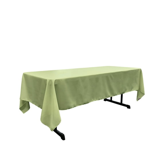 LA Linen Polyester Poplin Rectangular Tablecloth, 60 by 102-Inch, Sage