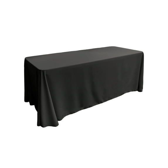 LA Linen Polyester Poplin Rectangular Tablecloth 90 by 132-Inch, Black