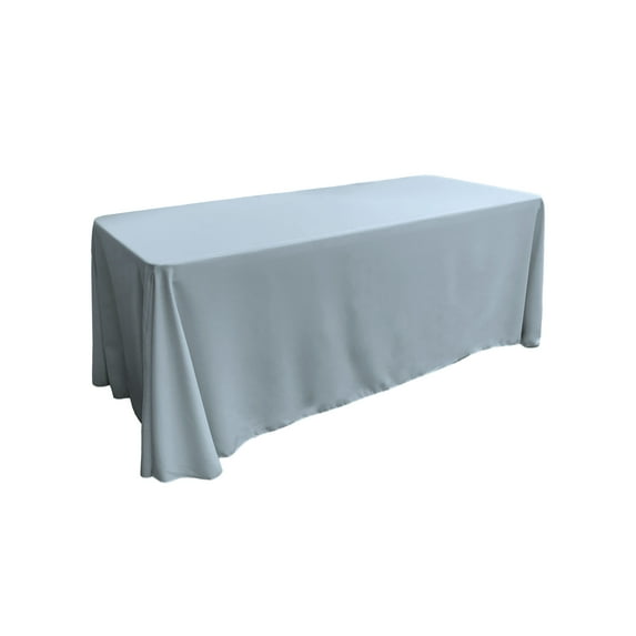 LA Linen Polyester Poplin Rectangular Tablecloth 90 by 132-Inch, Blue Light