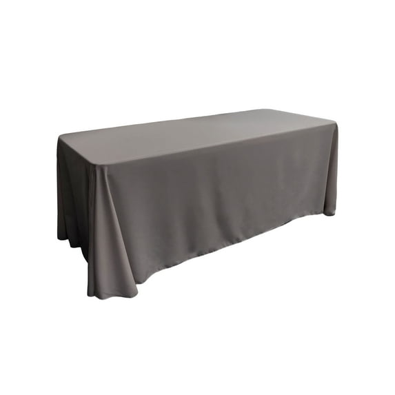 LA Linen Polyester Poplin Rectangular Tablecloth 90 by 132-Inch, Charcoal