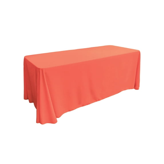 LA Linen Polyester Poplin Rectangular Tablecloth 90 by 156-Inch, Coral