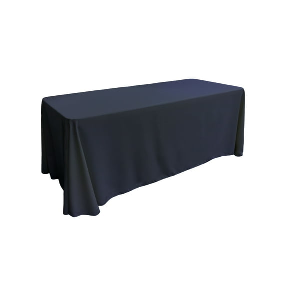 LA Linen Polyester Poplin Rectangular Tablecloth 90 by 156-Inch, Navy