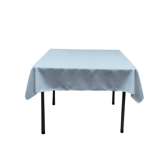 LA Linen Polyester Poplin Square Tablecloth, 52 by 52-Inch, Blue Light
