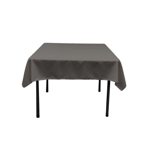 LA Linen Polyester Poplin Square Tablecloth, 52 by 52-Inch, Charcoal