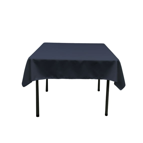 LA Linen Polyester Poplin Square Tablecloth, 52 by 52-Inch, Navy