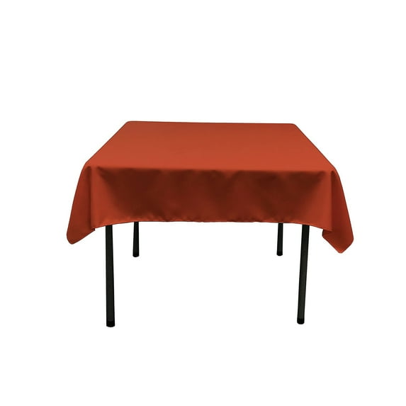 LA Linen Polyester Poplin Square Tablecloth, 52 by 52-Inch, Rust