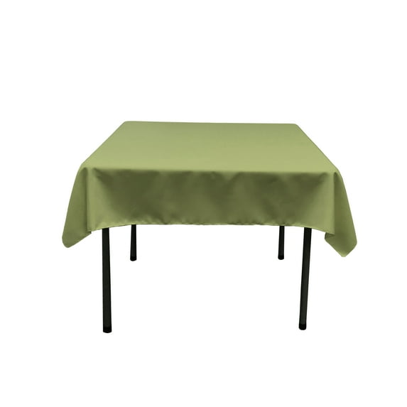 LA Linen Polyester Poplin Square Tablecloth, 52 by 52-Inch, Sage Dark
