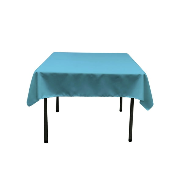 LA Linen Polyester Poplin Square Tablecloth, 52 by 52-Inch, Turquoise Dark